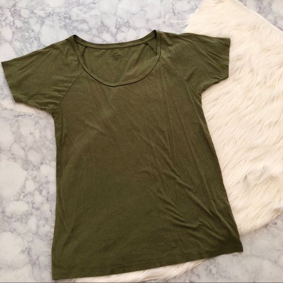 J. C R E W : Olive Green “Fine Spun” Stretch Tee - Picture 7 of 8